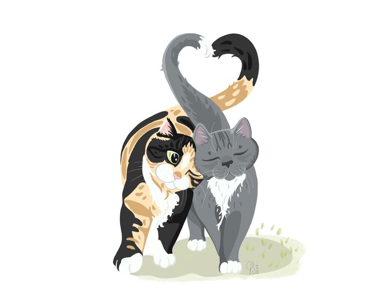 Ilustracion mostrando gatos contentos por visita del veterinaria a domicilio